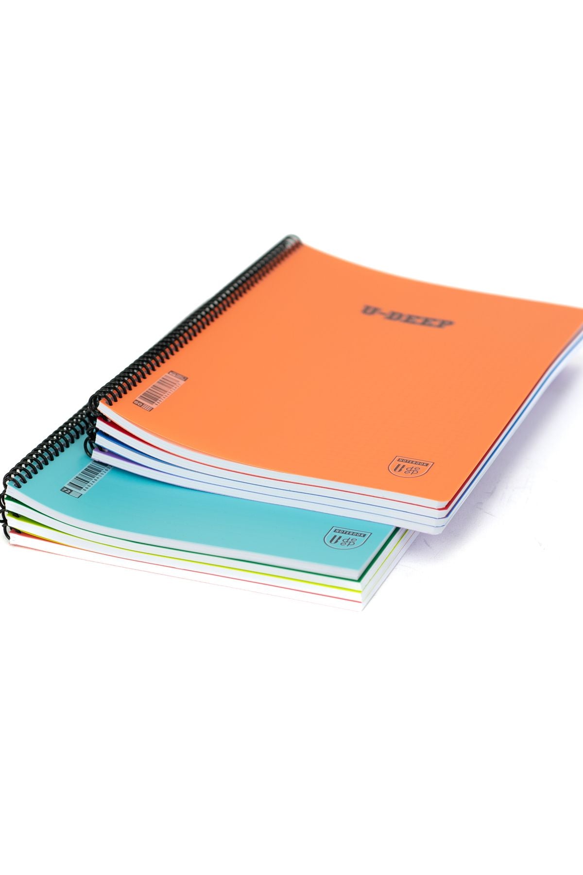 Kırtasiye Okul Defteri A4 Boyutlu Spiralli 72 ve 60 Yapraklı Çizgili-Kareli PP Kapak 8 li